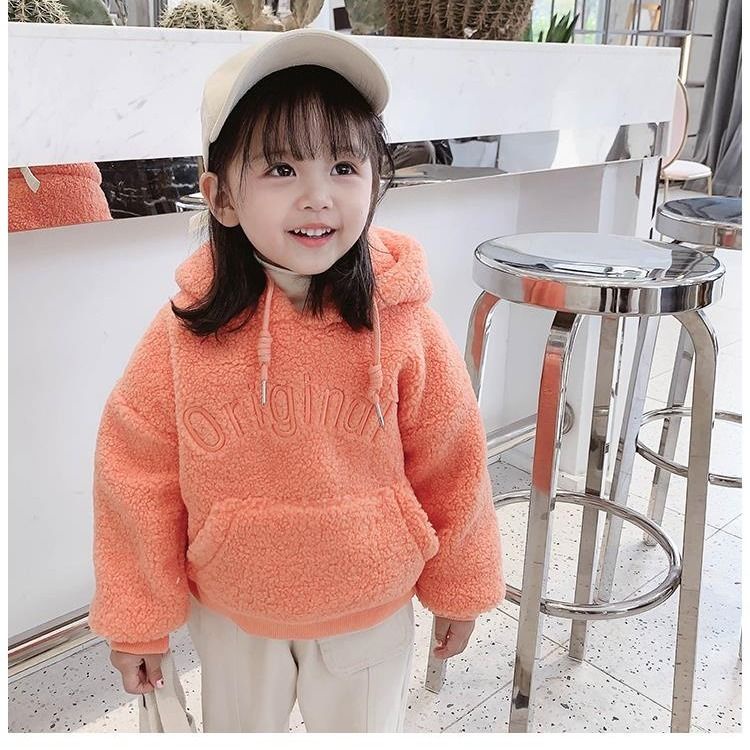 Mới Áo Khoác Hoodie Vải Len Cashmere Dày Kiểu Hàn Quốc Thời Trang Mùa Xuân Cho Bé Gái 2021