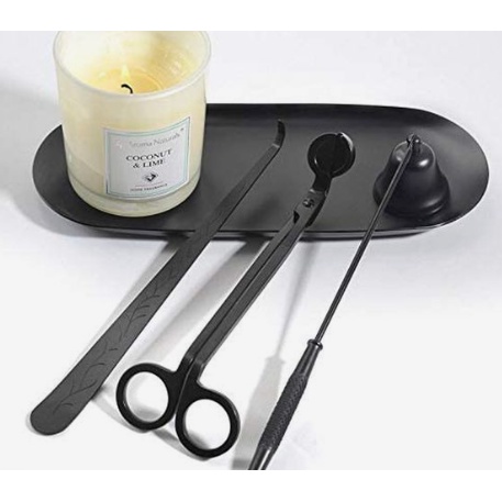 Bộ phụ kiện chăm sóc nến thơm cao cấp gồm chuông, khêu, kéo cắt bất nến chuyên nghiệp bằng kim loại