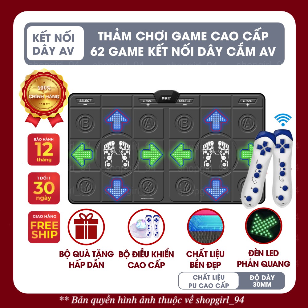 Thảm chơi game kết nối TV, thảm nhảy kèm các phụ kiện đầy đủ: nhảy audition, yoga, chạy bộ