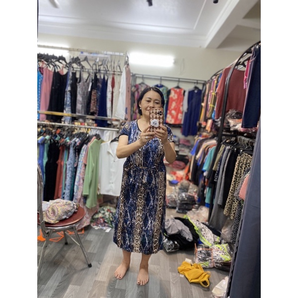 Đầm thun hoạ tiết nữ