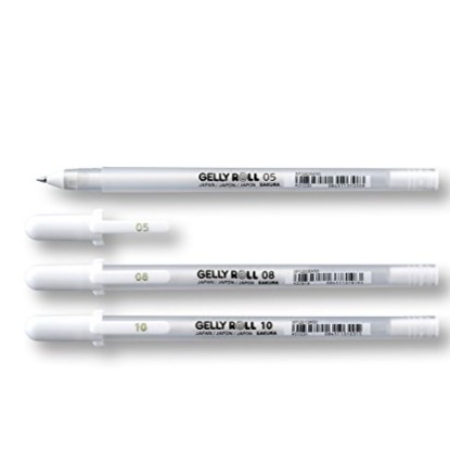 [ TÂM TÂM ]-Bút trắng gelly roll Sakura, Gelly roll (Size - 05 Fine - 08 Medium - 10 Bold)-
