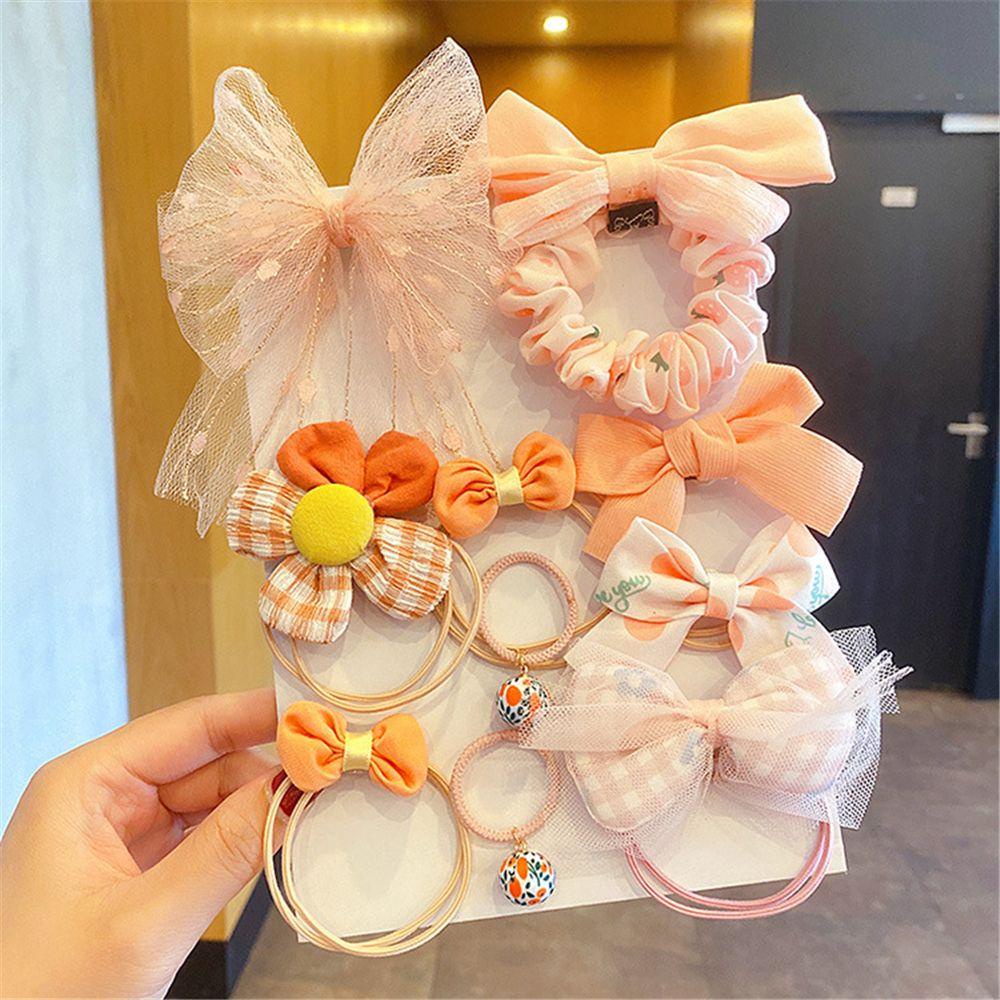 Dây Buộc Tóc Đuôi Ngựa Co Giãn Họa Tiết Hoa Hồng Dễ Thương Cho Bé Gái