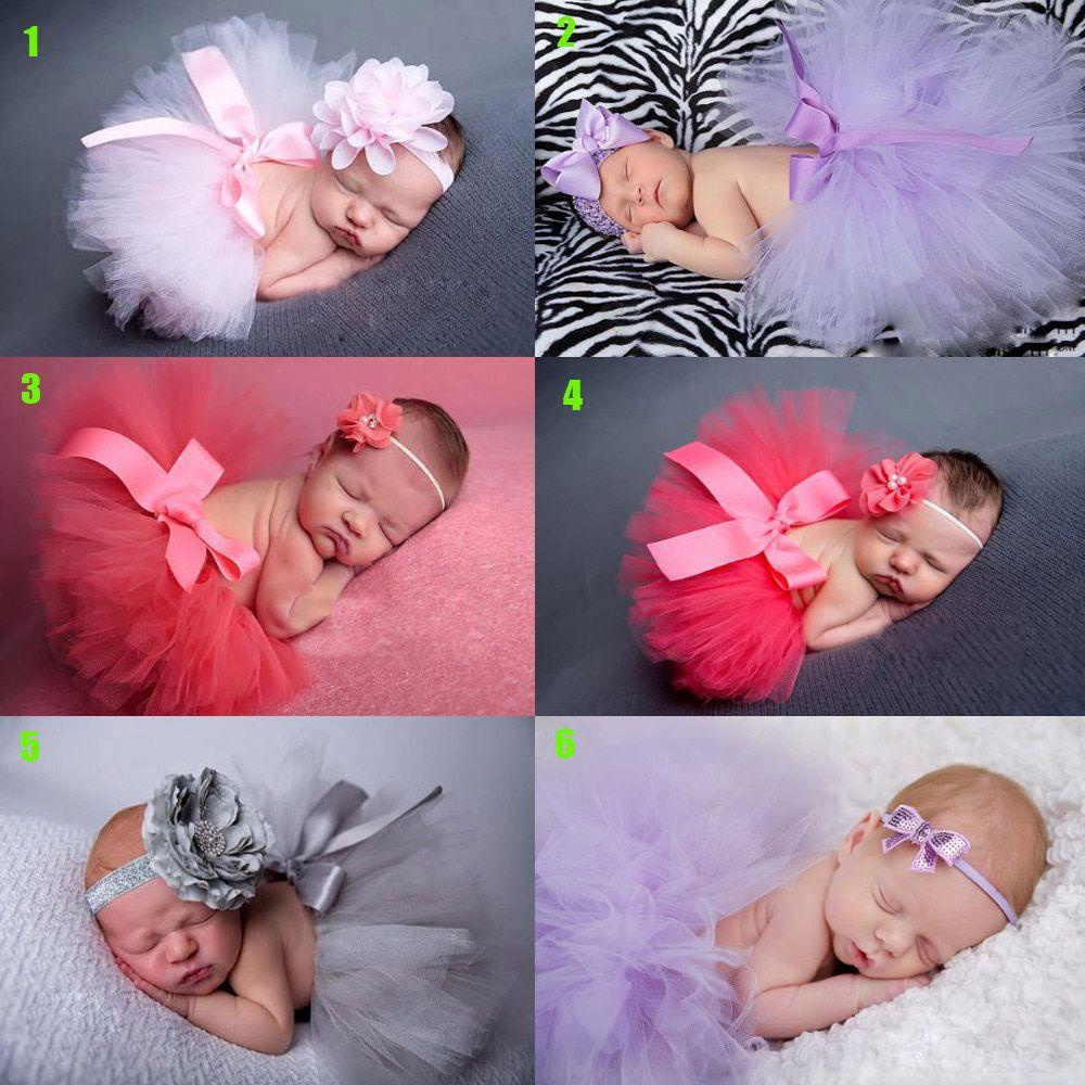 1 Bộ Váy Tutu Kèm Băng Đô Thời Trang Cho Bé Gái Sơ Sinh