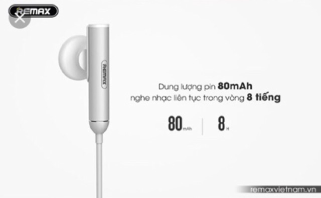 Tai nghe remax RB S9 Kiểu dáng thể thao, năng động, bluetooth 4.1 Thời gian sạc 1.5h nhanh chóng, nghe nhạc thoải mái 8h