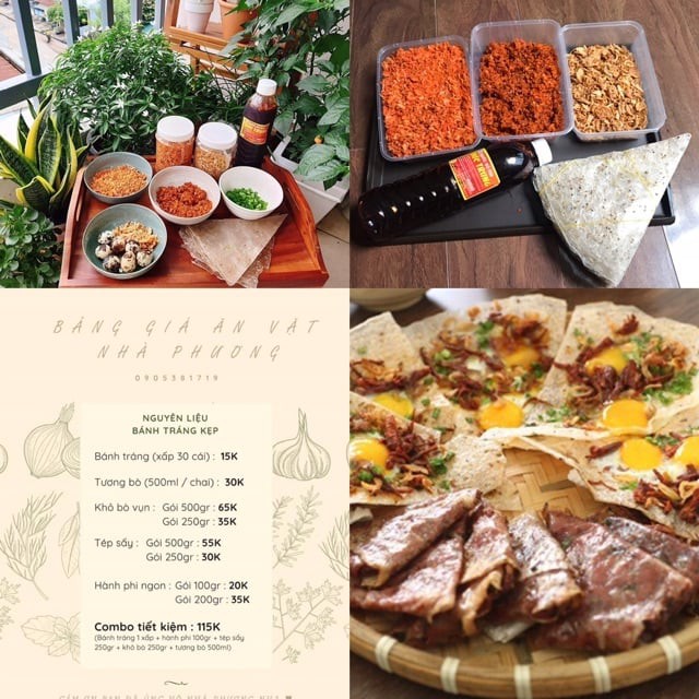 Nguyên liệu bánh tráng kẹp Đà Nẵng