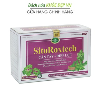 Cốm giảm cân Cần tây, Diệp lục giảm mỡ máu, béo phì - Hộp 30 gói [SitoRoxtech Cần tây Diệp lục]