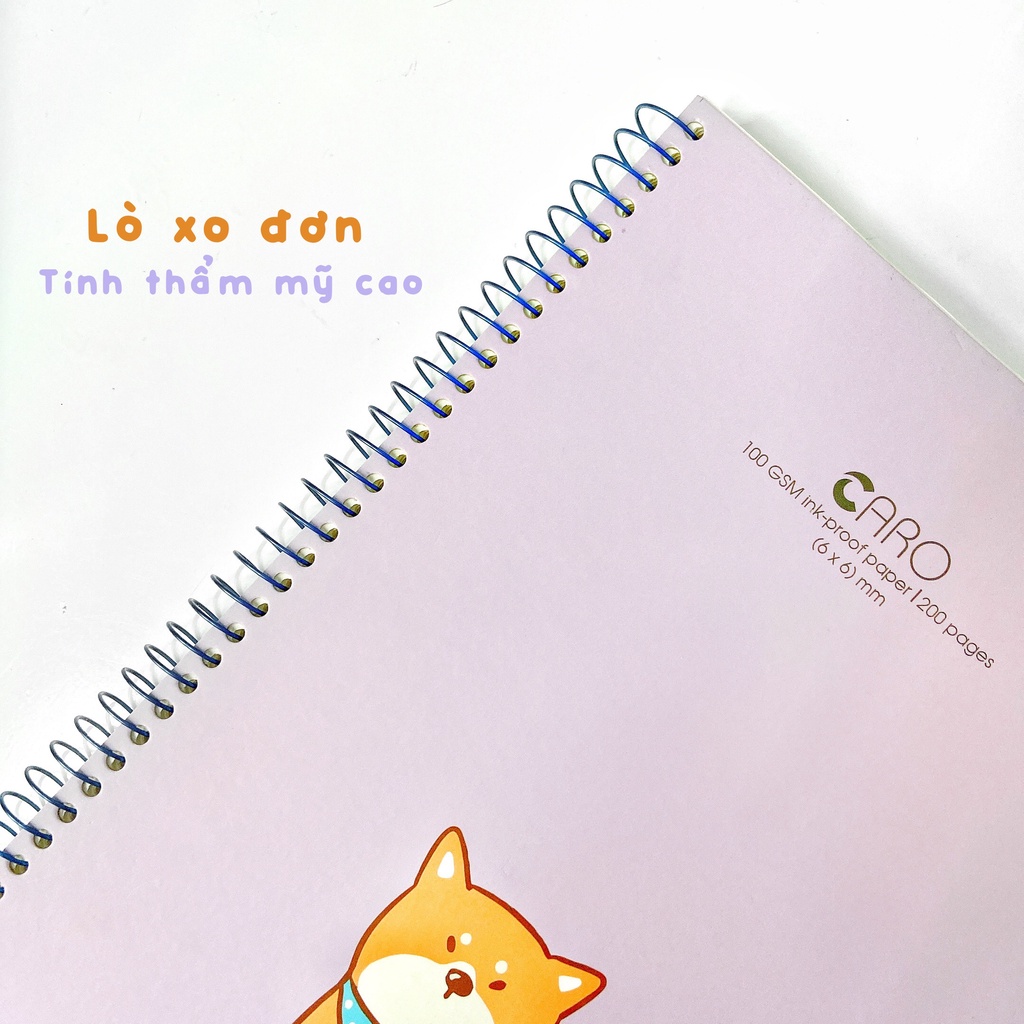 SỔ LÒ XO ĐƠN SIZE A4 SIÊU TO 200 TRANG DÀY 100GSM KHÔNG LEM GHI CHÉP TAKE NOTE BULLET JOURNAL KLONG