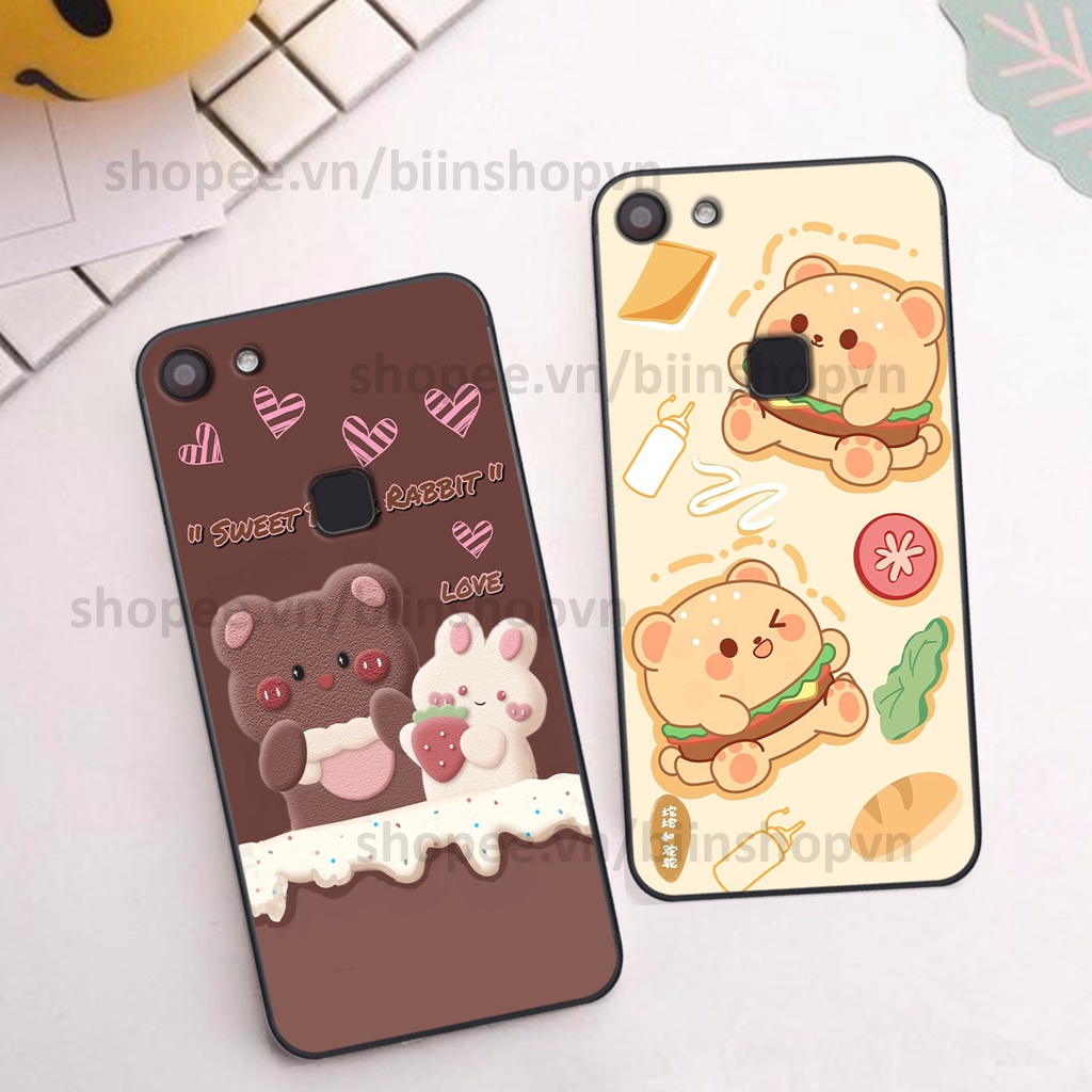 Ốp Vivo V7 / V7 Plus / V7+ in hình gấu chocolate kẹo ngọt siêu đẹp siêu xinh