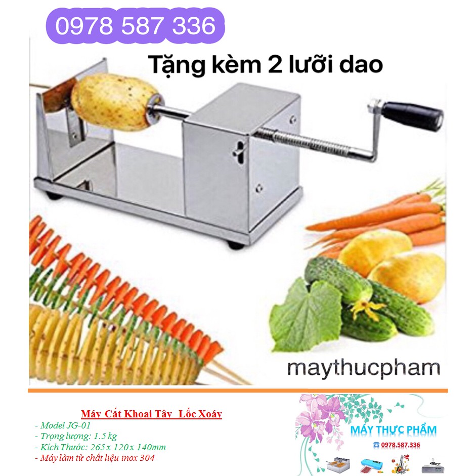 Máy cắt khoai tây lốc xoáy, Tặng 2 lưỡi dao