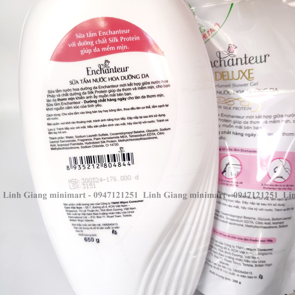 Sữa tắm Enchanteur hương nước hoa 650g Hàng chính hãng