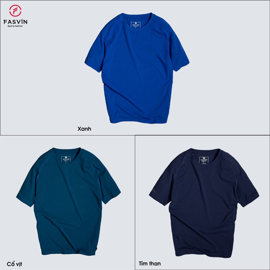 Áo thun nam Fasvin TS20233.HN vải Cotton chun mềm mịn thoáng mát dễ chịu không bai xù