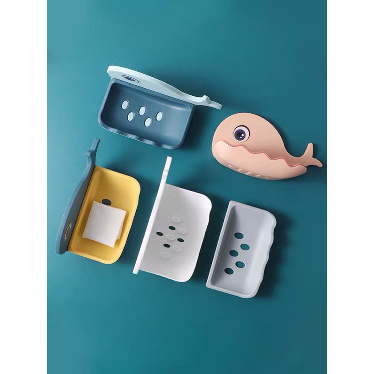 Khay Đựng Xà Phòng Nhựa 2 Lớp Hình Cá Voi 88315 SIÊU THỊ 88