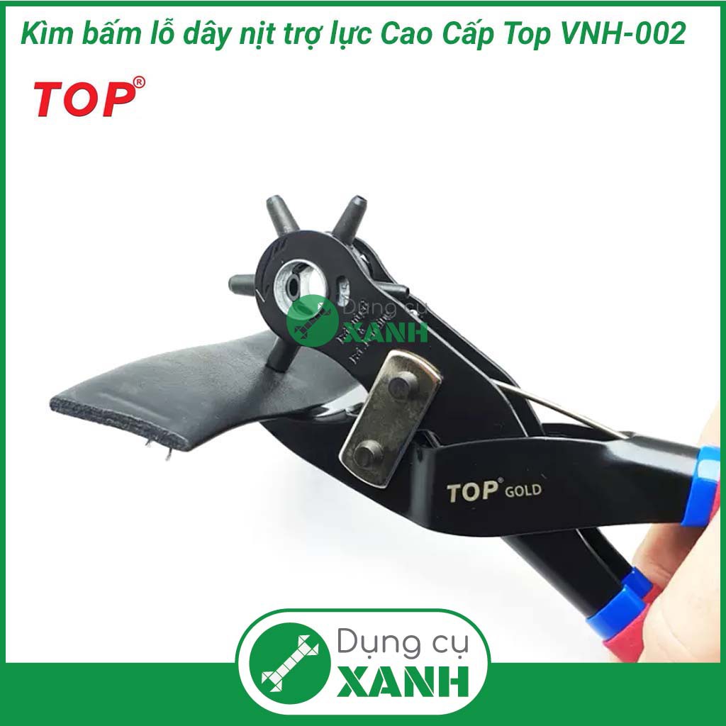 Kìm bấm lỗ tròn trợ lực cao cấp TOP Gold VNH-002 bấm lỗ dây nịt,quai dày,quai dép