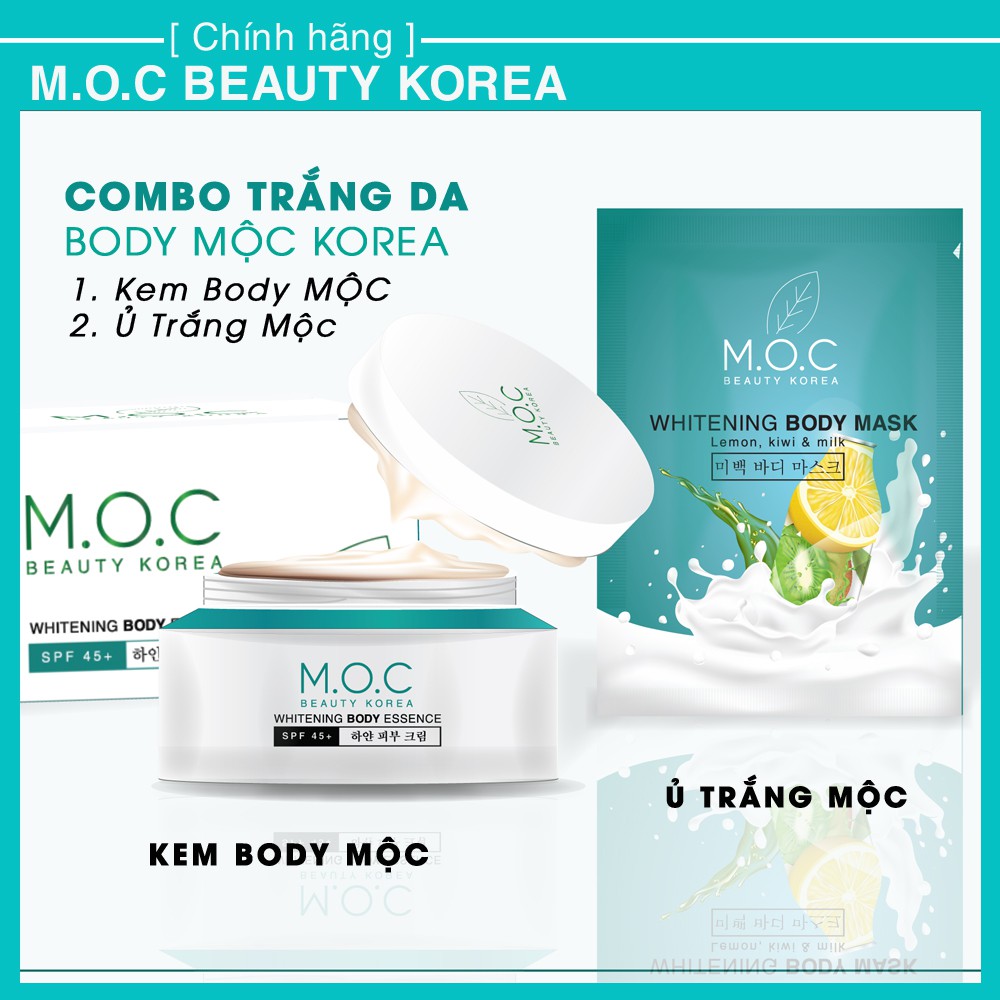 Bộ Đôi Dưỡng Trắng da BODY MỘC KOREA & Ủ TRẮNG MỘC [Chính hãng]