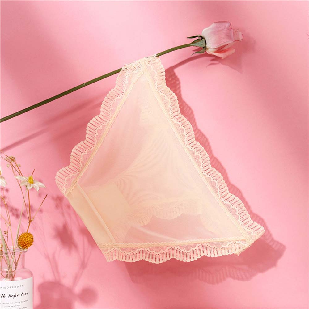 Quần lót ren lưới trong suốt không đường may lưng thấp quyến rũ cho nữ