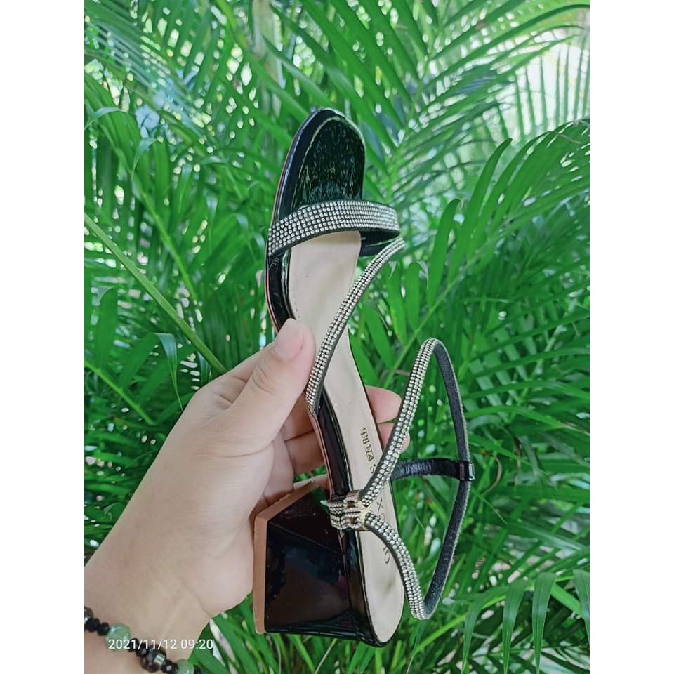 Ảnh thật, giày cao gót nữ bigsize có sẵn size 33, 34 đến 40, 41, 42, 43, 44 kim tuyến gót vuông 5 phân
