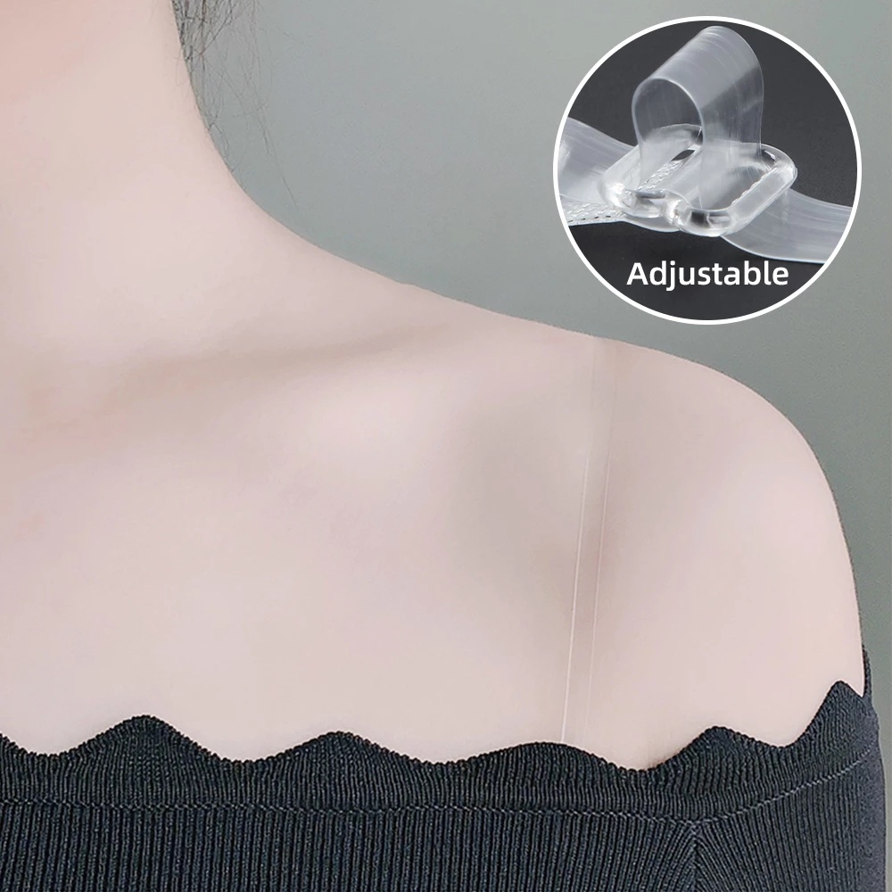 1 Cặp Dây Áo Ngực Trong Suốt Co Giãn Thời Trang Cao Cấp Có Thể Điều Chỉnh Cho Nữ