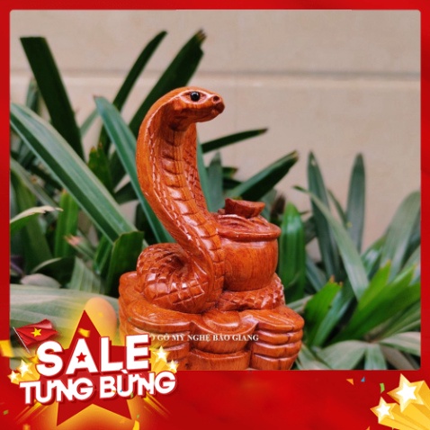 Tượng con rắn gỗ hương cao 12 cm