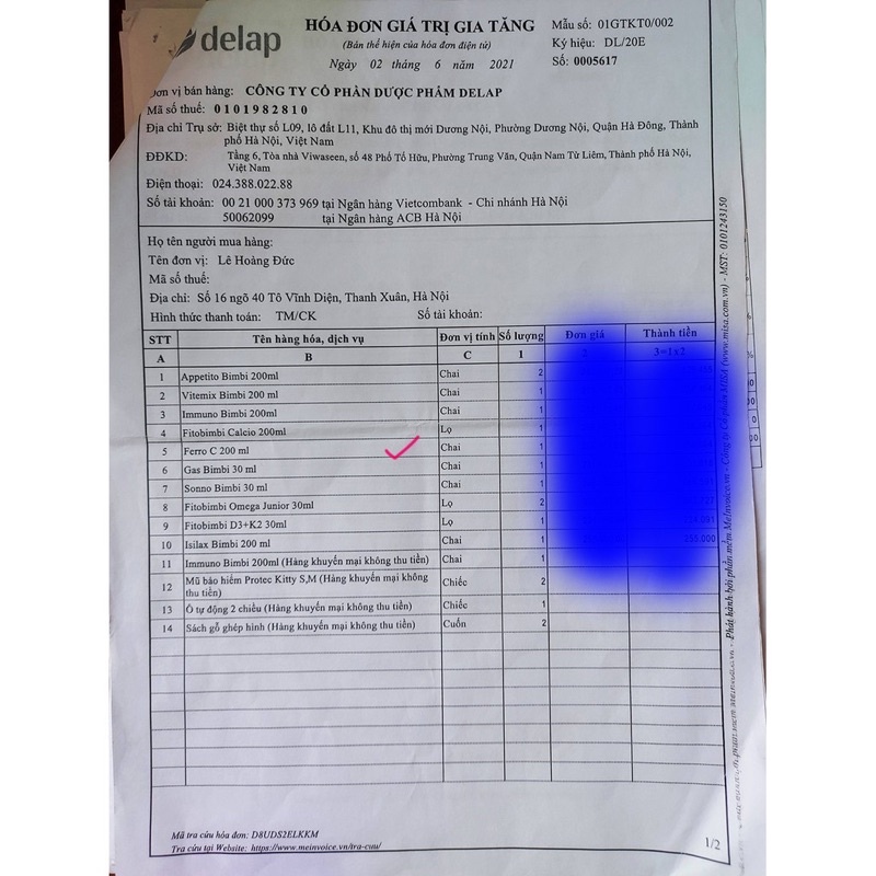 Ferro C Fitobimbi Bổ Sung Sắt Vitamin C Kẽm,Bổ Máu Và Tăng Cường Đề Kháng Cho Bé