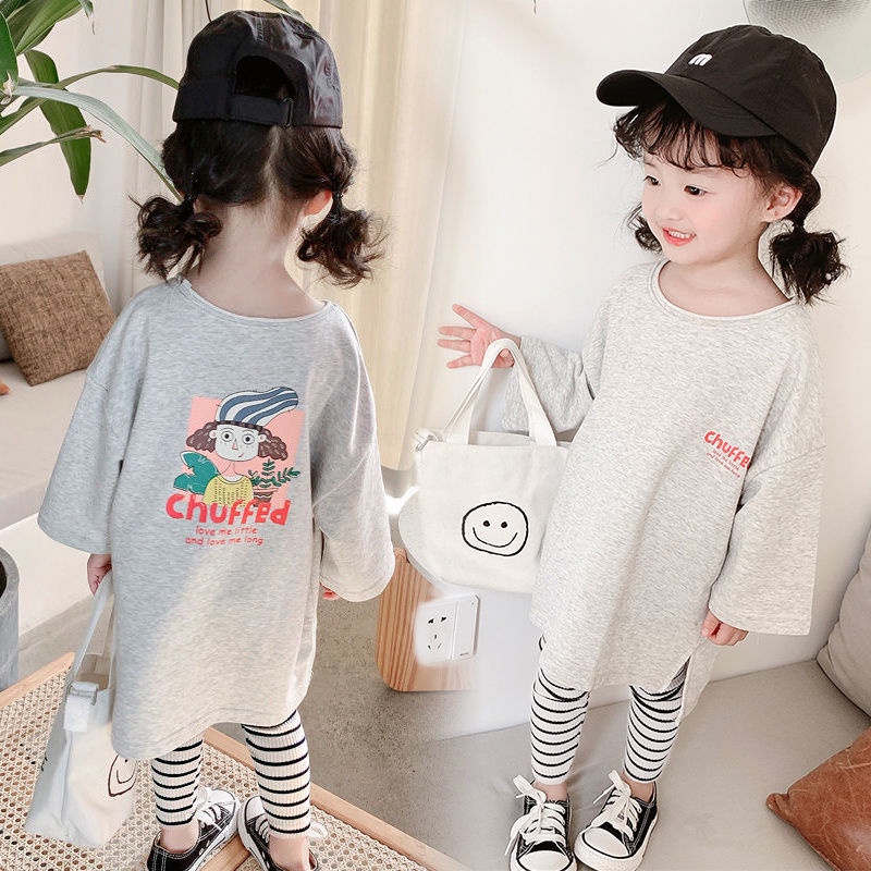 Đầm Sweater Xuân Thu Dáng Rộng Phong Cách Hàn Quốc Mới Cho Bé Gái