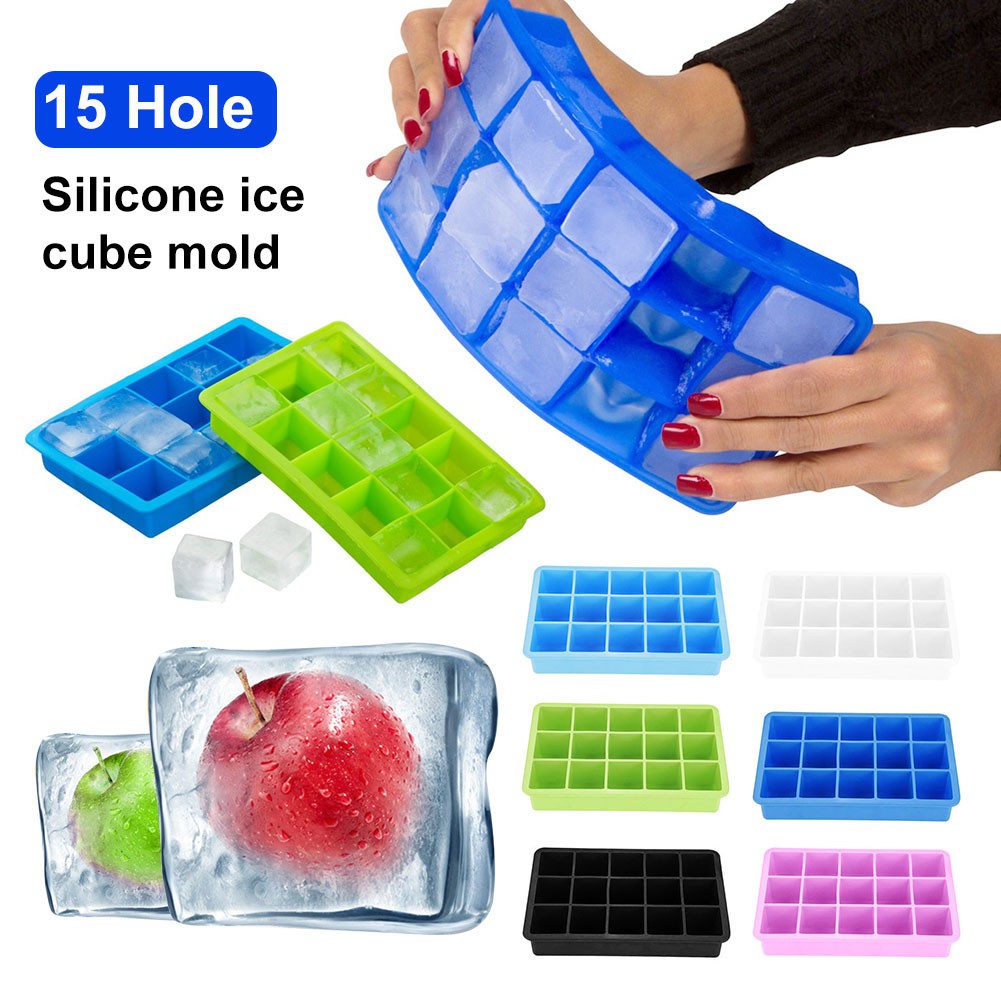 Khuôn làm đá viên 15 ngăn bằng silicon đa năng dễ sử dụng