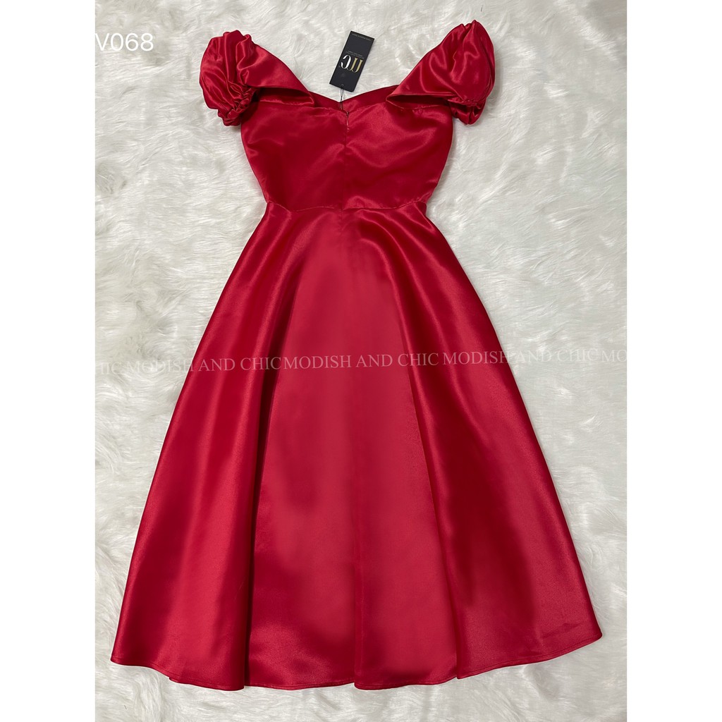 Váy đỏ xoè tafta V068 -  Mimo Shop phân phối chính thức