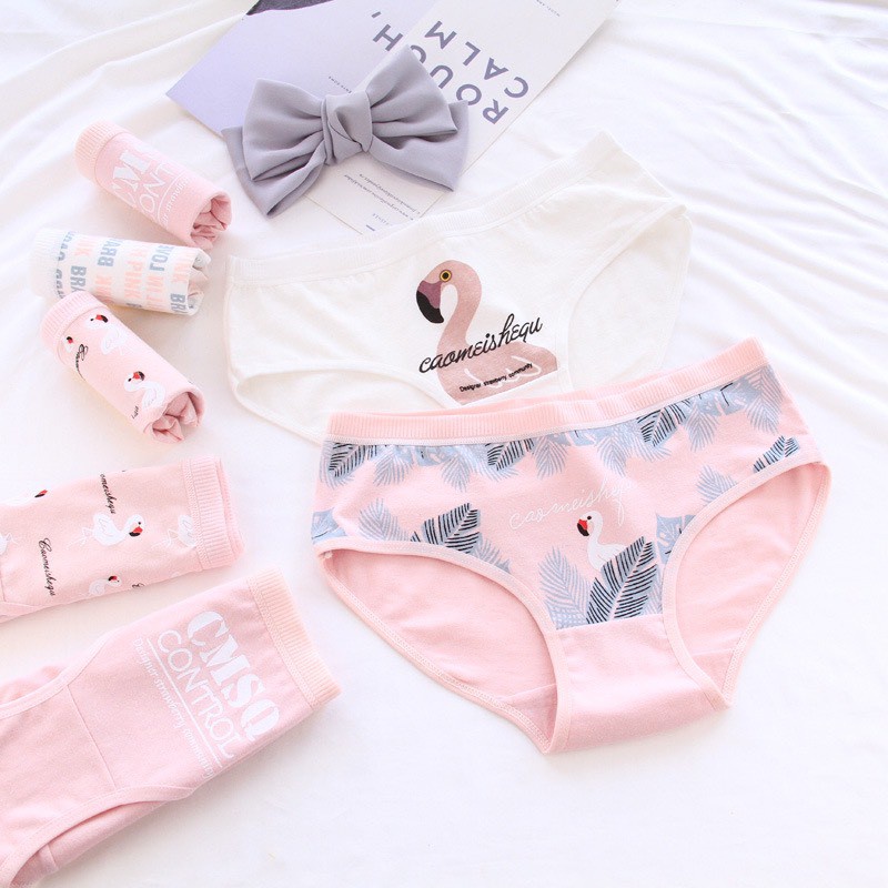 Quần Lót Nữ - Quần Lót Nữ Cotton kháng khuẩn mềm mại dễ thương tông hồng Flamingo DAN STORE MÃ B807