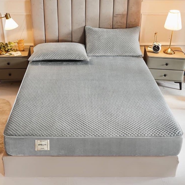 Ga gối nỉ nhung trần bông con ong cao cấp mềm mịn