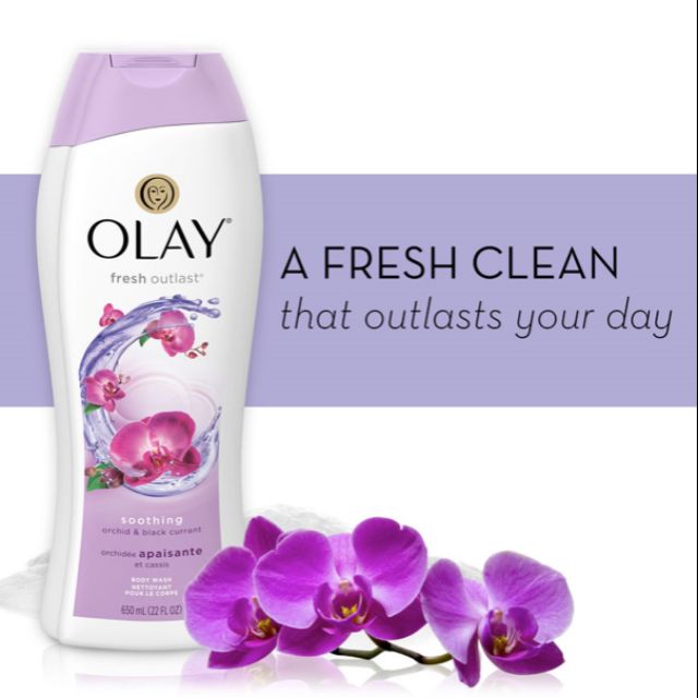 Sữa Tắm Olay Fresh Outlast Body Wash (700ml) – Hoa Lan Tím & Phúc Bồn Tử