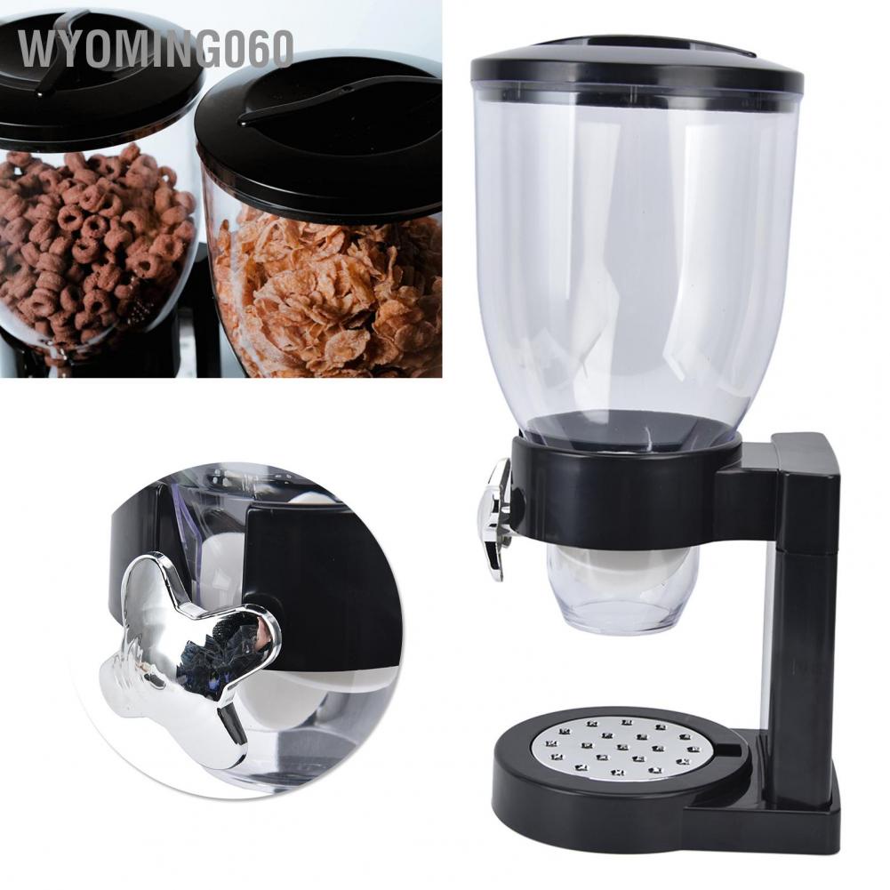 Wyoming060 Grain Dispenser 17.5oz Transparent Safe Rice Storage Container with Rubber