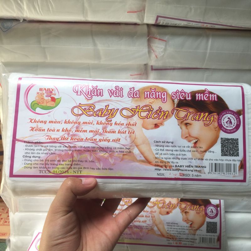 Combo 5 Gói Khăn Vải Khô Đa Năng Baby Hiền Trang (Loại 170gr) - Tiết Kiệm, Tiện Lợi Dùng Cho Bé Và Cả Gia Đình