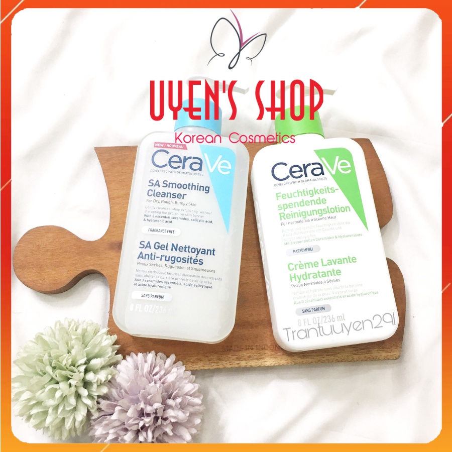 Sữa rửa mặt CeraVe SA Smoothing /Foaming /Hydrating Facial Cleanser 236ml