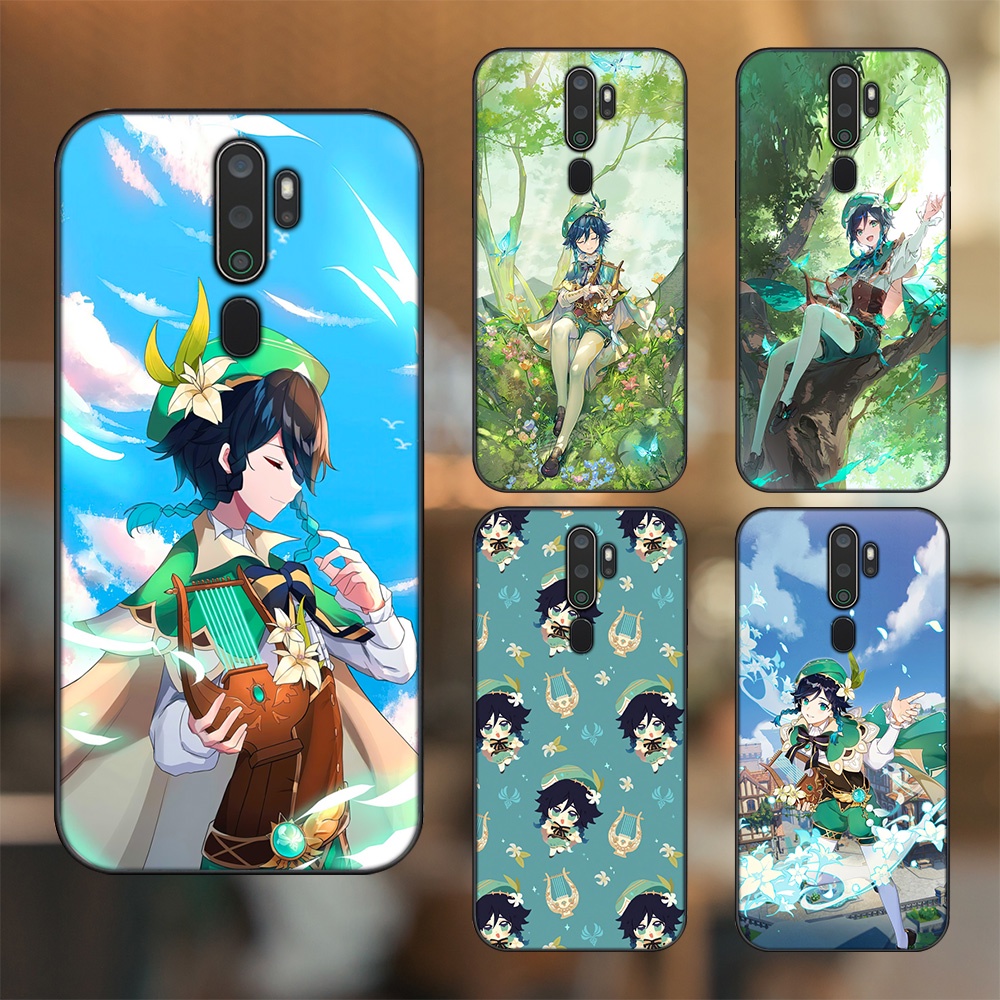 Ốp lưng Oppo A5 2020, A9 2020 viền đen in hình Venti Genshin Impact
