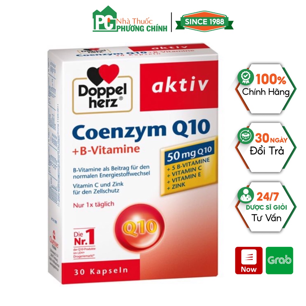 Viên Uống Bổ Tim Coenzyme Q10 Doppelherz Giúp Tăng Cường Sức Khỏe Tim Mạch (Hộp 30 Viên)