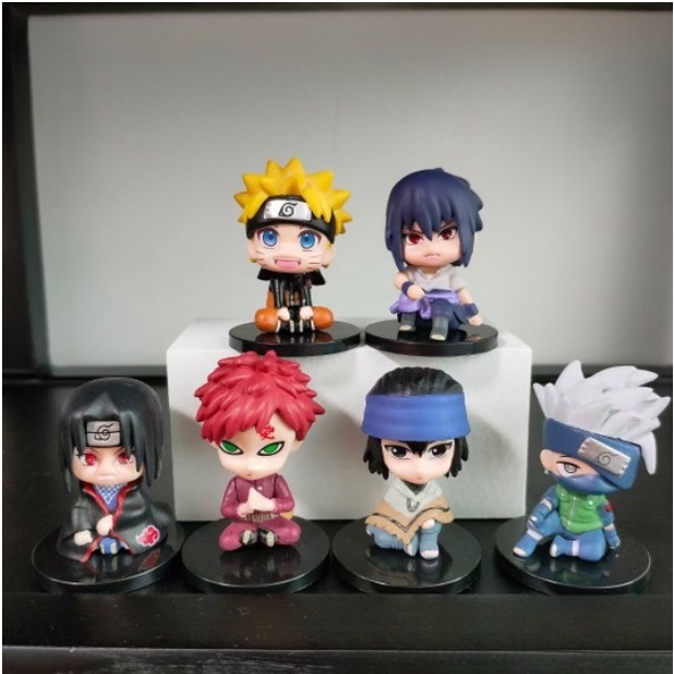 Mô Hình Naruto, Bộ 6 Nhân Vật Naruto, Itachi, Garaa, Sasuke, Kakashi...Mô Hình Đồ Chơi, Decor Anime - Tượng Anime