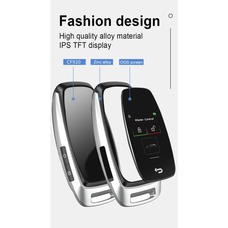 Manlubao CF920 Mẫu Mới Chìa Khóa Thông Minh Lcd Thoải Mái Truy Cập Cửa Sổ Tự Động Hiển Thị Lâu Trôi Cả Nút Nhấn Khởi Động Xe Hơi Không Chìa Khóa Sang Trọng Màn Hình Lcd