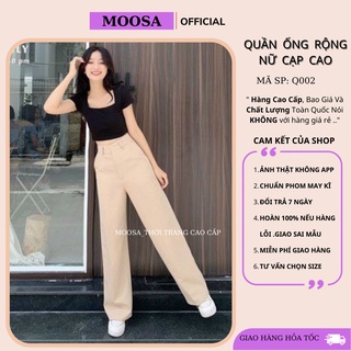 Quần Ống Rộng Nữ Lưng Cao Khóa Trước Bigsize Moosa Phong Cách Hàn Quốc