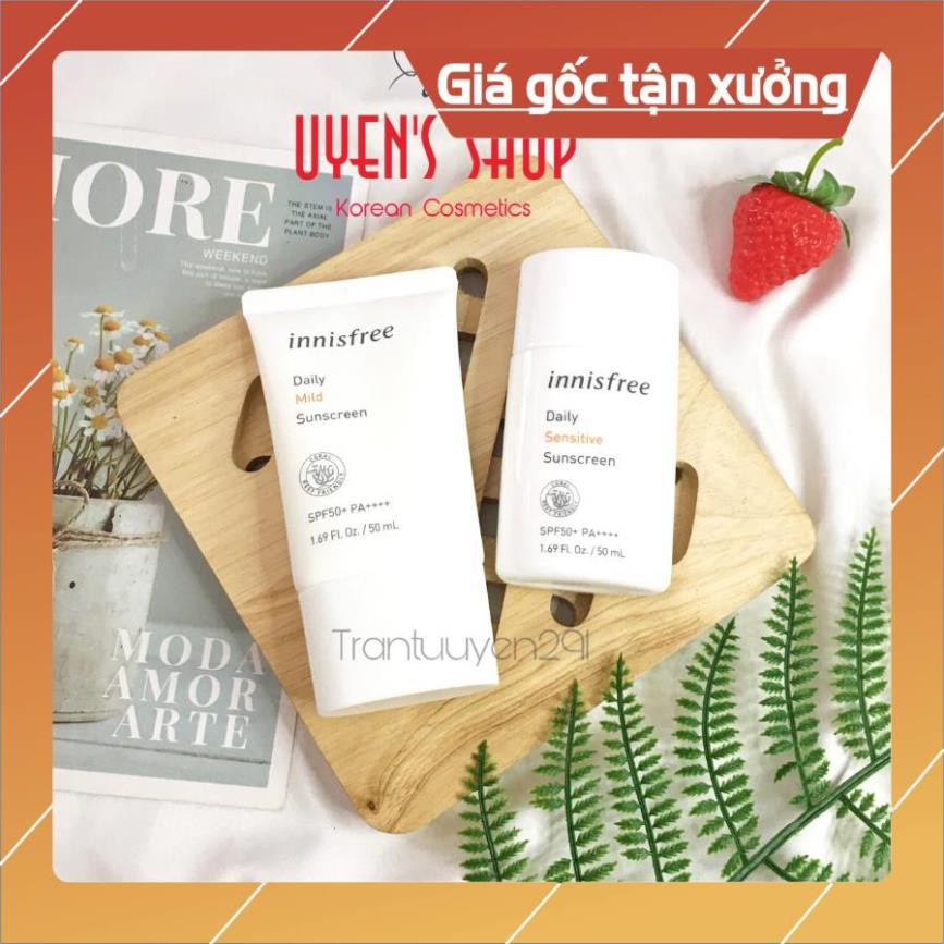 (Mẫu mới) Kem chống nắng Innisfree Daily UV Mild/ Sensitive Sunscreen 50ml