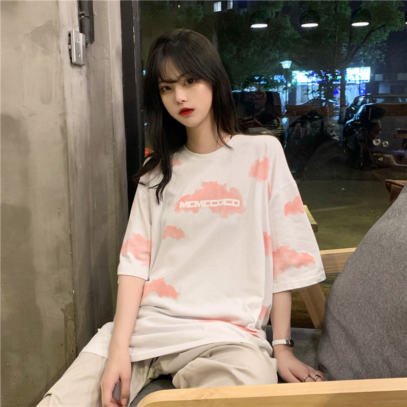 Áo thun tay ngắn dáng rộng thời trang phong cách Hàn Quốc dành cho nữ