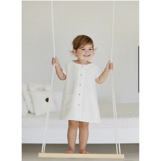 Váy linen trắng Peek-a-Boo bé gái