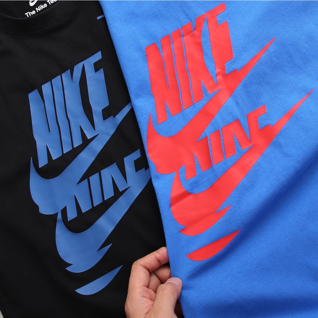 ÁO THUN TAY NGẮN THỂ THAO NAM DOUBLE SWOOSH TEE - ĐEN / XANH BIỂN