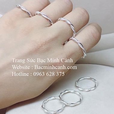 [ Rẻ vô địch ] - Nhẫn bạc nữ xoắn tròn - Bạc Minh Cảnh