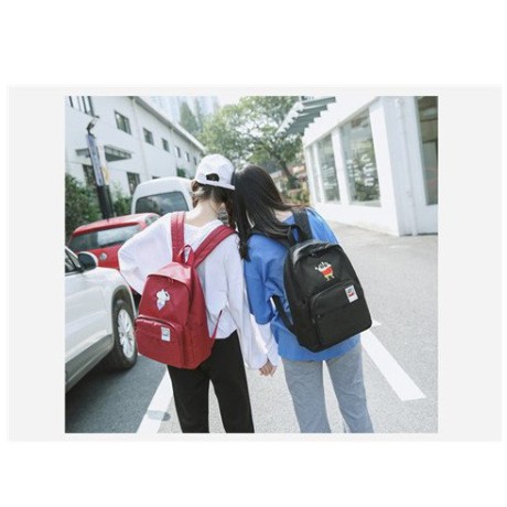 Korean Backpack Embroidery Version Couple School Backpack Students SPAO X Crayon Shinchan Bear Bag