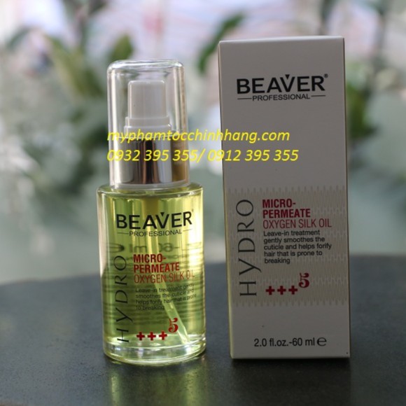 Dầu dưỡng tóc hàn gắn biểu bì tóc Beaver Hydro Micro-Permeate Oxygen Silk Oil 60ml