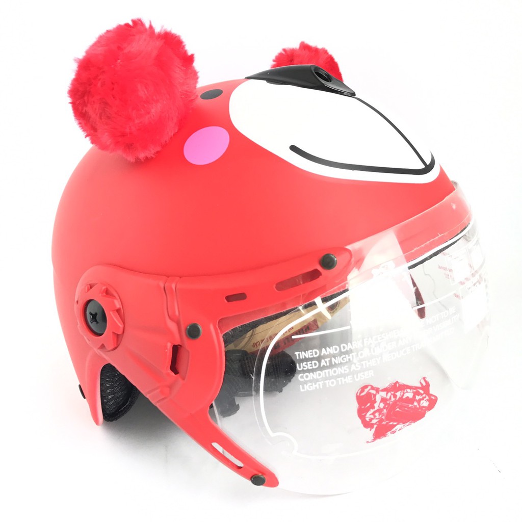 Mũ bảo hiểm trẻ em có kính V&amp;S Helmet hình Gấu đỏ