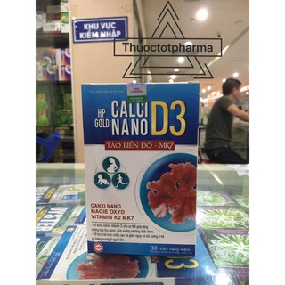 Calci nano D3 tảo biển đỏ MK7 bổ sung canci cho xương (Lọ 30 viên)