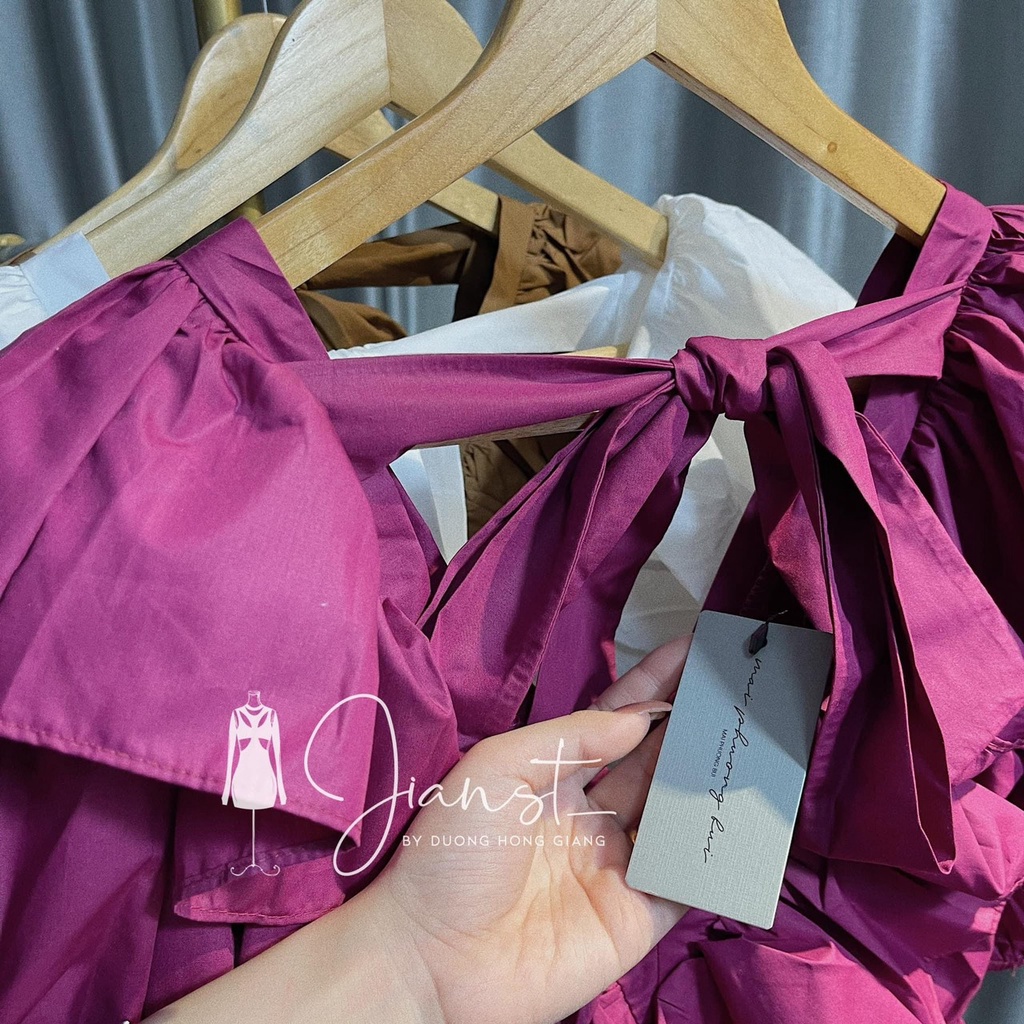 Váy maxi nữ cánh tiên tay bồng dáng xòe sexy đầm xòe nữ hở lưng TH218 | BigBuy360 - bigbuy360.vn