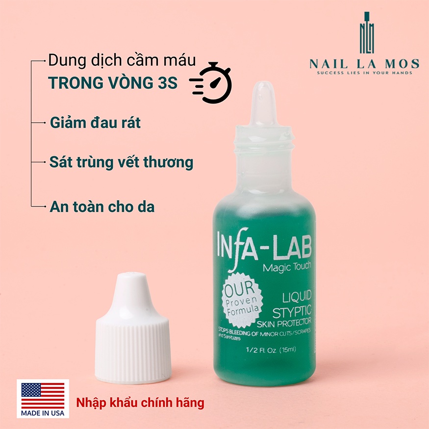Dung dịch cầm máu Infa-lab chính hãng nhập khẩu từ Mỹ - cầm máu nhanh trong vòng 3s