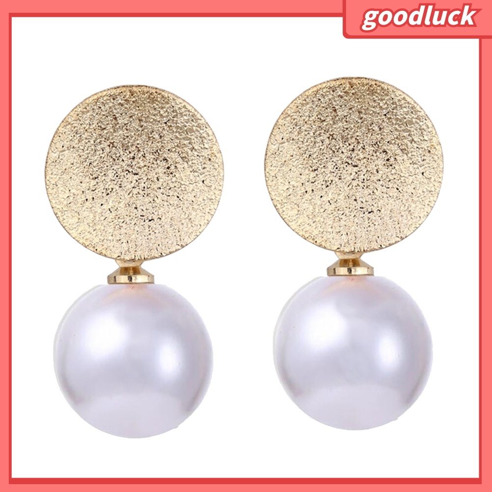 Khuyên Tai Nữ Mặt Tròn Gắn Ngọc Trai Đơn Giản Thời Trang