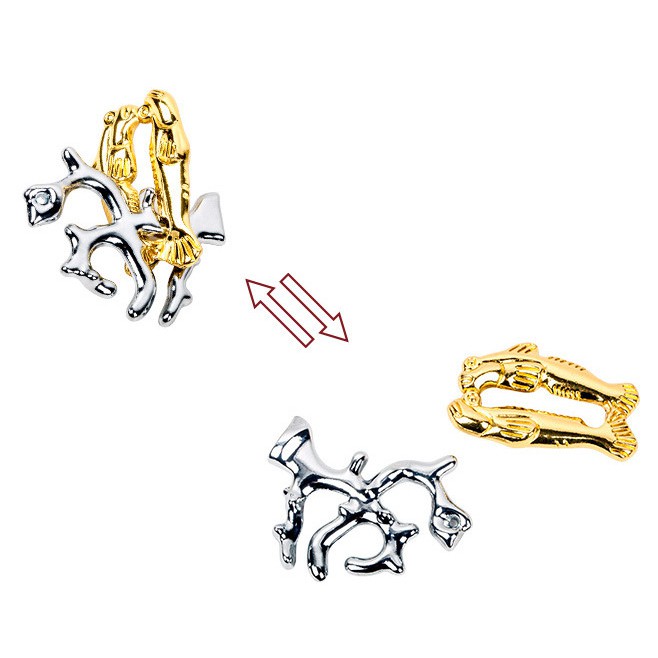 Đồ chơi trí tuệ_Thử thách trí não_San hô và Cá - Hanayama Puzzle_Hack não &amp; Độc đáo_IQ Toys_Giải mã sắt Nhật Bản_Tư Duy
